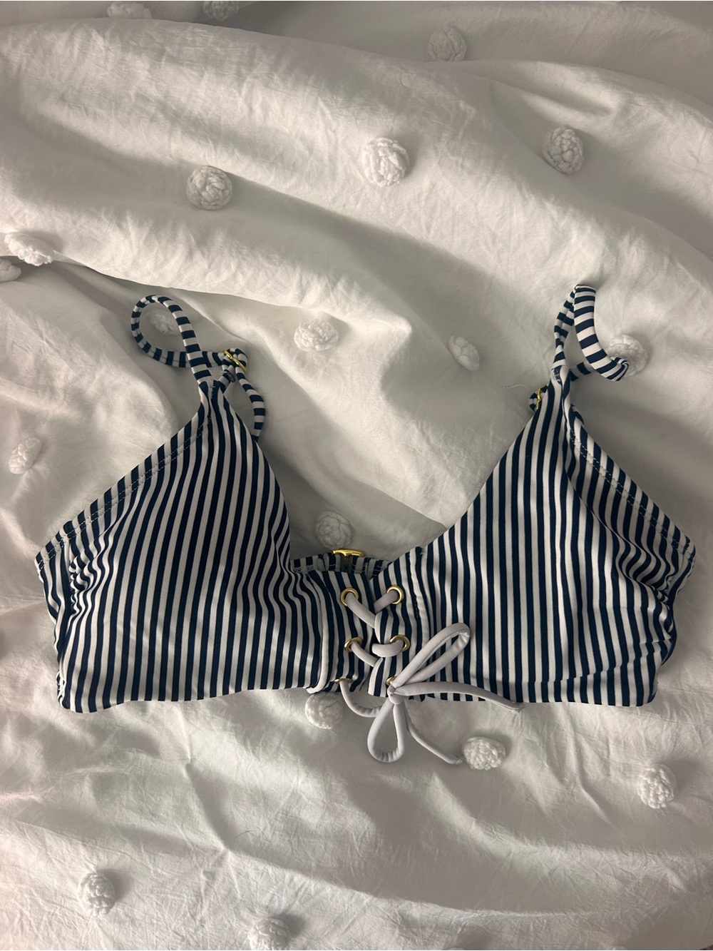 Target Navy and White Striped Bikini Top